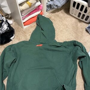 PacSun Forest Green Hoodie with Small Orange Logo